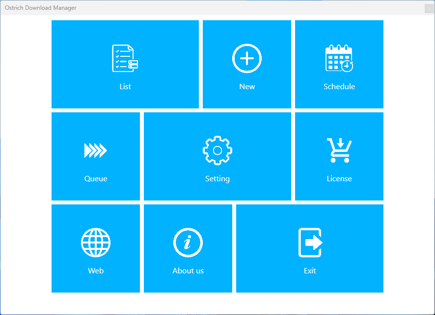 Ostrich Download Manager main interface on Windows